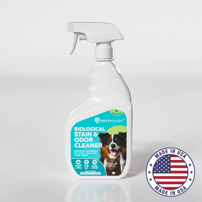 Potty Buddy cleaning spray, product shot on a white background.